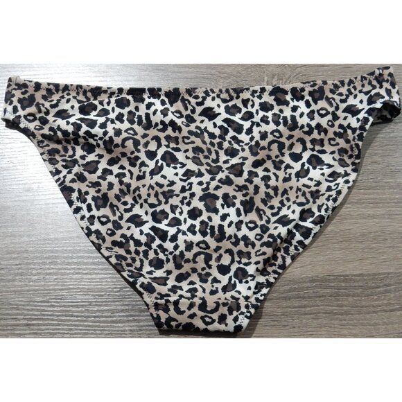 NWOT - CHRISTIN MICHAELS RUCHED SIDE TAB BIKINI BOTTOM - LEOPARD PRINT - XL - Picture 2 of 3